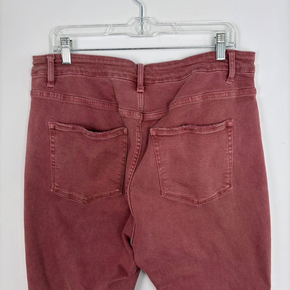 Lovervet by Vervet Straight Ankle Crop Raw Hem Jeans Mauve Pink Size 18W - Picture 6 of 8